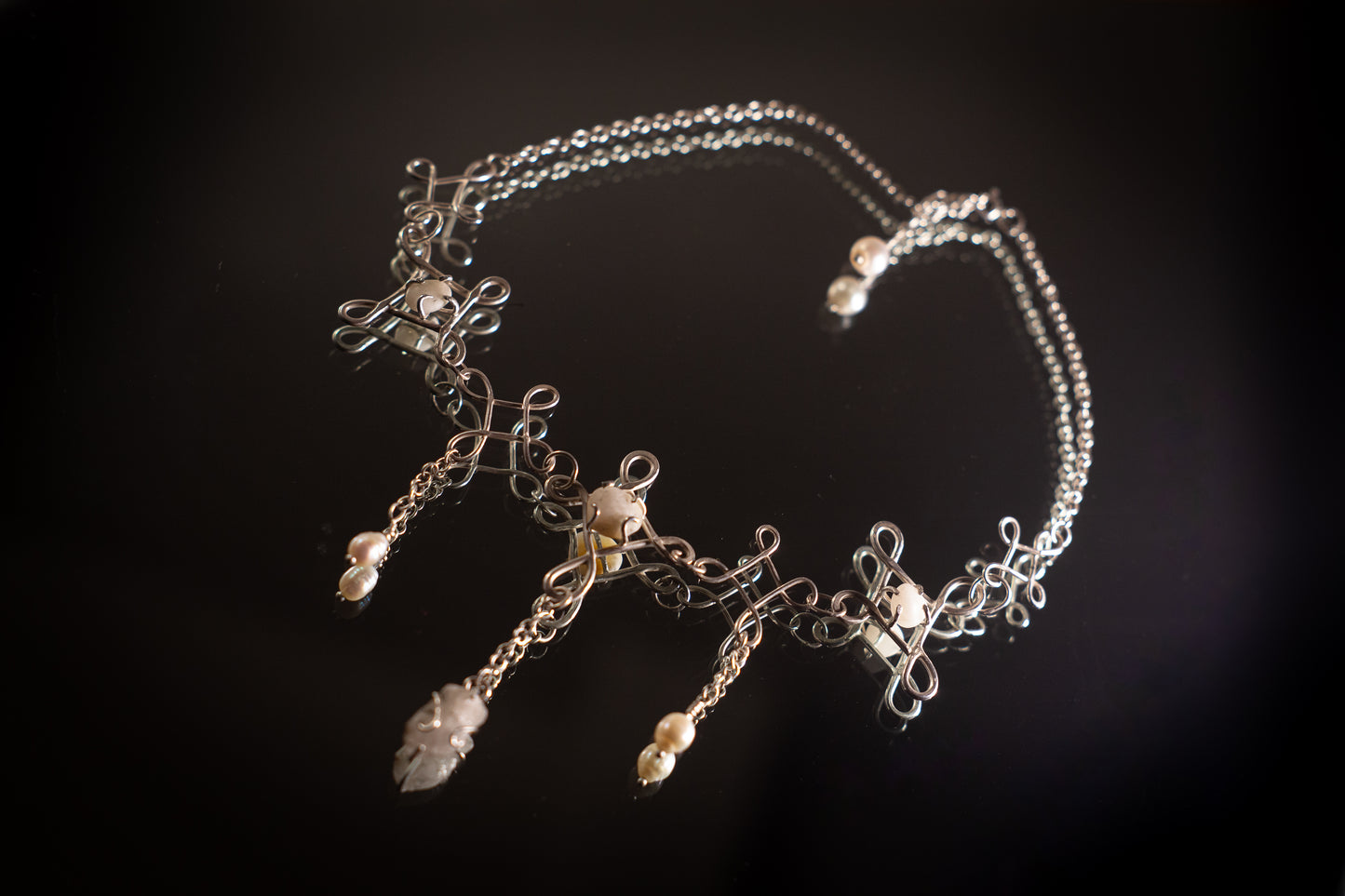 ཐི༏ཋྀ pearl + marble necklace ཐི༏ཋྀ